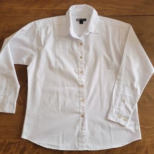 Blue Generation White Button Up Work Shirt Ladies L